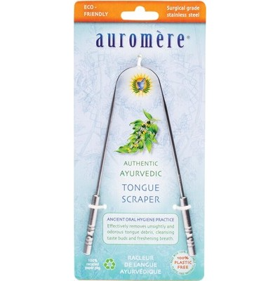 AUROMERE Ayurvedic Tongue Scraper Surgical Grade Stainless Steel 1