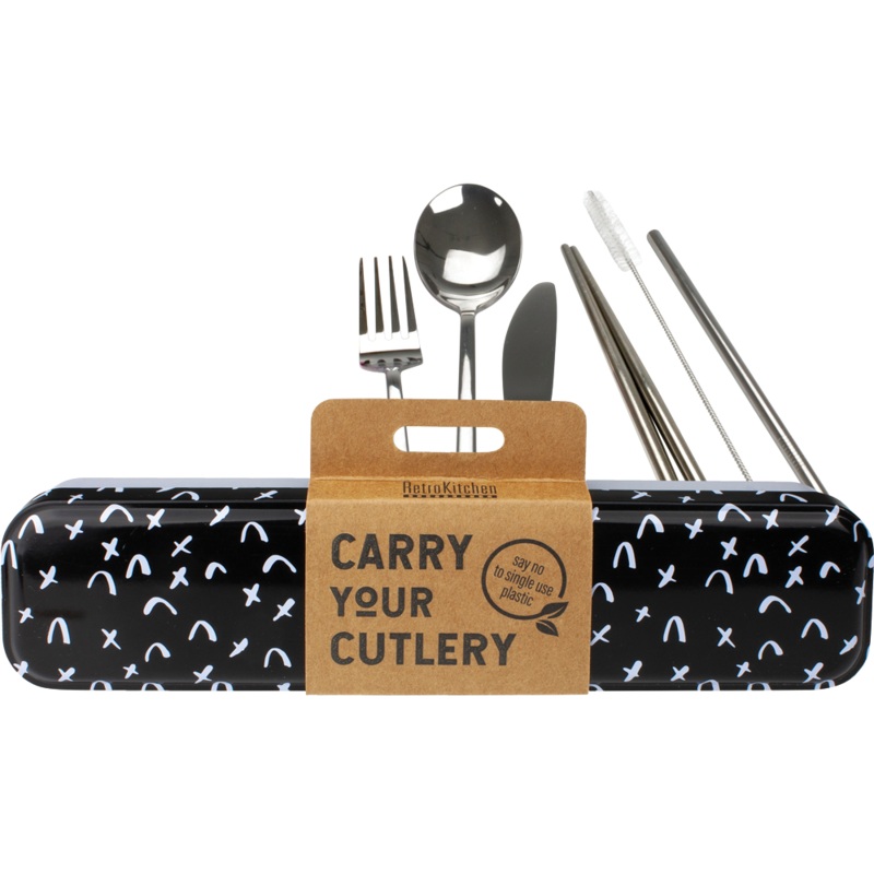 RETROKITCHEN Carry Your Cutlery - Criss Cross Stainless Steel Cutlery Set