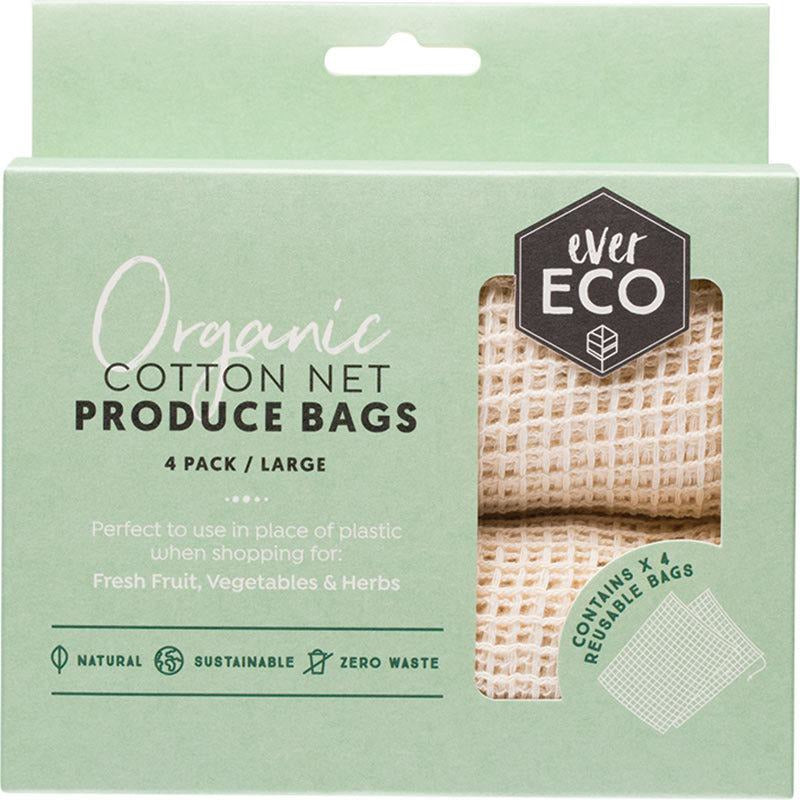 Ever Eco Reusable Produce Bags (4) Organic Cotton Net - Hummingbird Sings