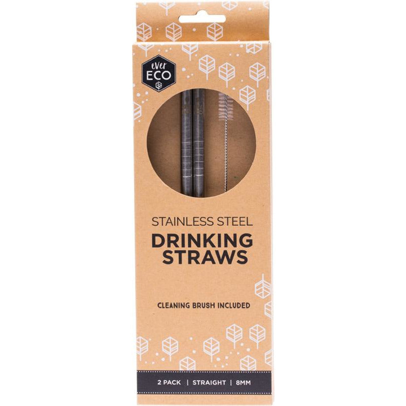 Ever Eco Stainless Steel Straw (2) - Straight incl. Cleaning Brush - Hummingbird Sings