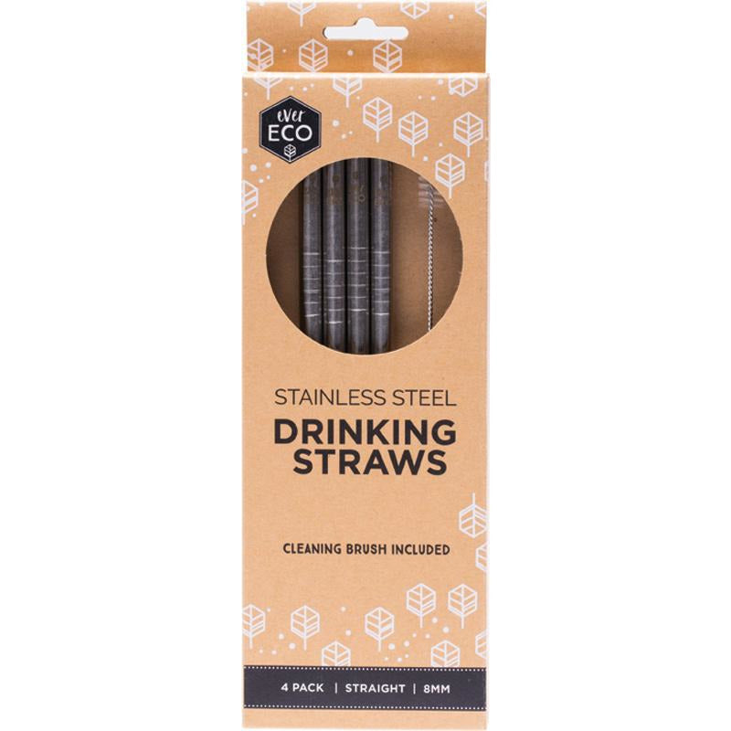 Ever Eco Stainless Steel Straw (4) - Straight incl. Cleaning Brush - Hummingbird Sings
