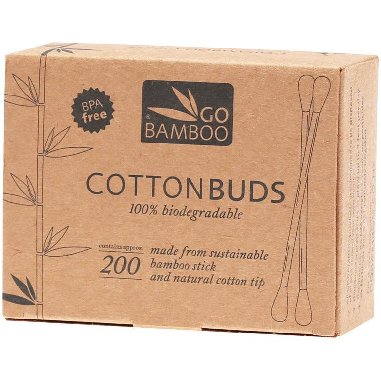 Go Bamboo Cotton Buds 100% Biodegradable 200 Pack - Hummingbird Sings