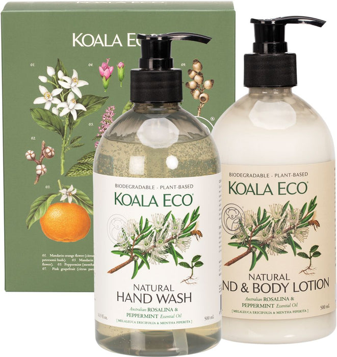 KOALA ECO Hand Wash & Body Lotion Gift Pack Rosalina & Peppermint 2x500ml