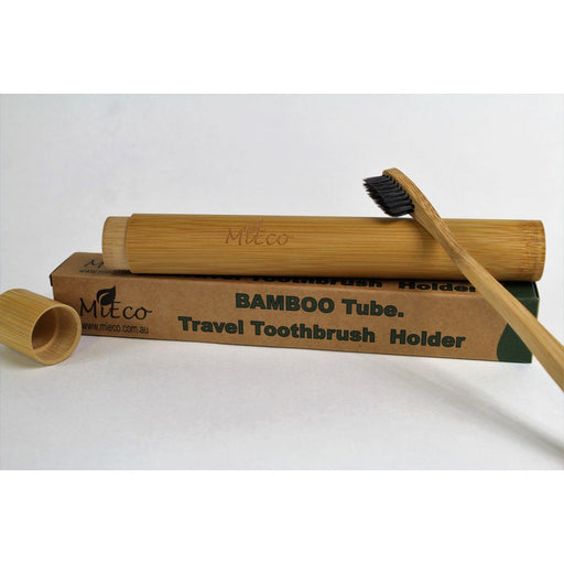 MiEco ME Tube Bamboo Toothbrush Travel Case - Hummingbird Sings