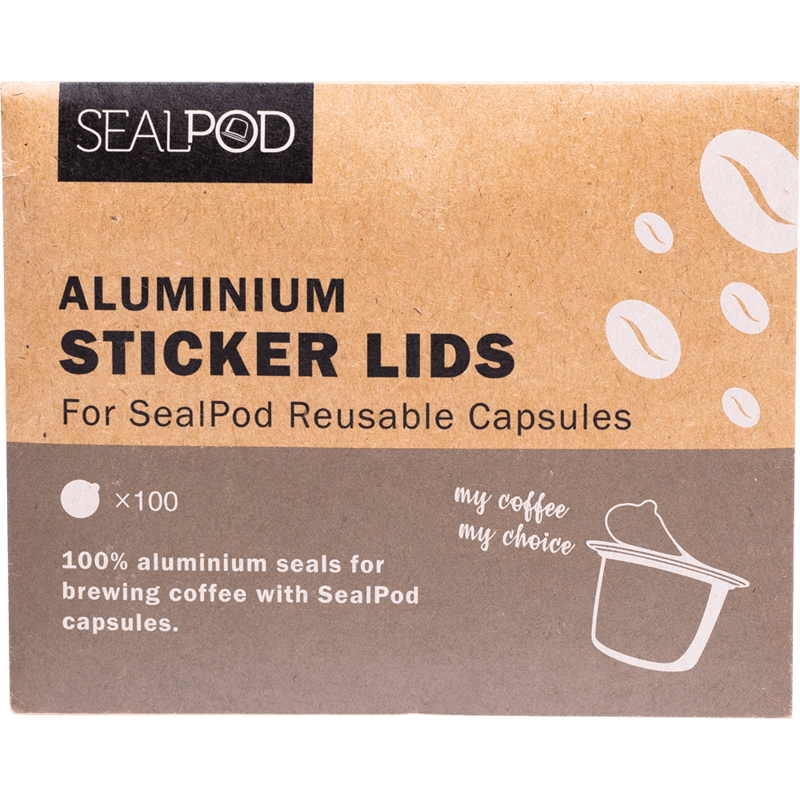 SealPod Aluminium Sticker Lids For Reusable Capsules 100pk