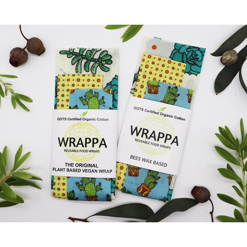 Wrappa Cacti Vegan Wrap ~ 3 Pack (2 x med & 1 x Lrg) - Hummingbird Sings
